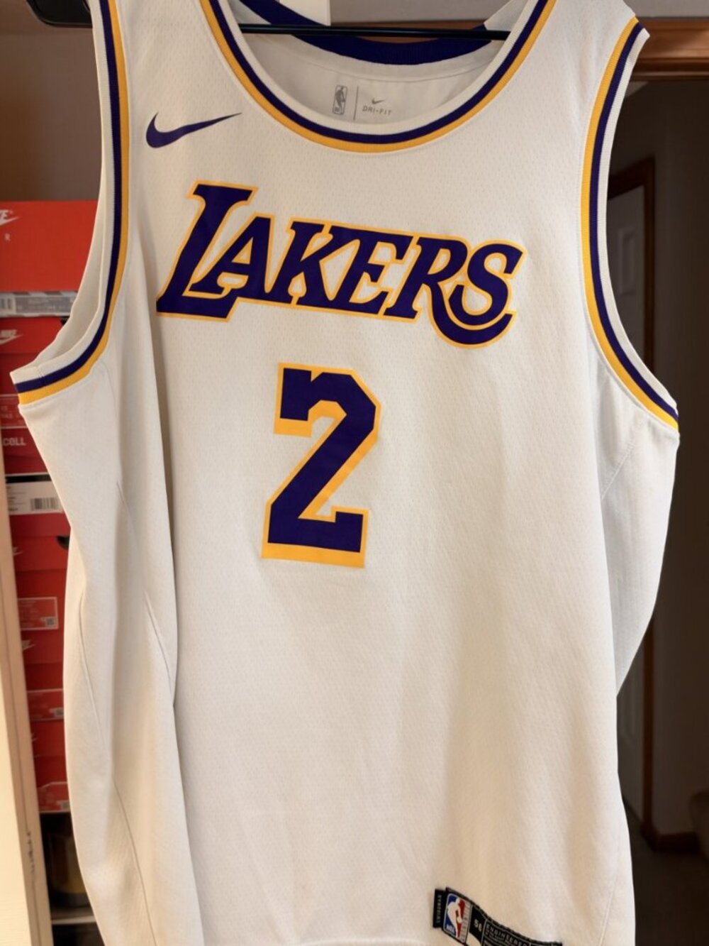 Nike Lonzo Ball Lakers White Association Swingman Jersey 56 XL